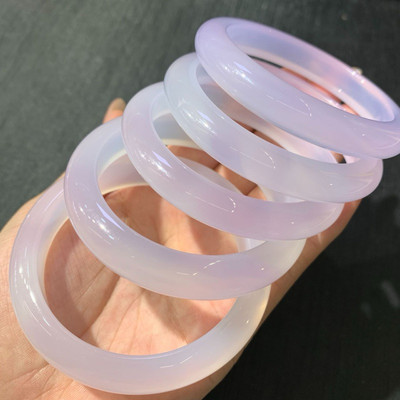 Vòng Mã Não Trắng Ánh Tím Khởi Quang Lắc Tay Bản Liền Xinh Xắn - Ngọc Trai Trường Thịnh