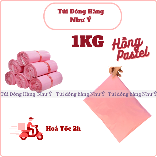 [ 1Kg ] Túi Gói Hàng , Túi Niêm Phong Màu Hồng PasTel Siêu Dai Siêu Rẻ Đủ Size