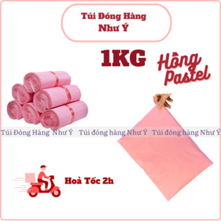 [ 1Kg ] Túi Gói Hàng , Túi Niêm Phong Màu Hồng PasTel Siêu Dai Siêu Rẻ Đủ Size