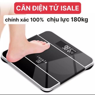 Cân sức khỏe điện tử iscale hàng chuẩn mặt kính cường lực, chịu lực đến 180kg