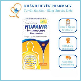 {Che tên} Viên uống Hupavir Immunocaps tăng đề kháng, hỗ trợ tăng đào thải hpv, sùi mào gà cho nam và nữ, hộp 60 viên
