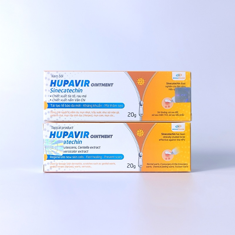 {Che tên} Hupavir Ointment, hỗ trợ giảm sùi cho nam và nữ, bôi được ở miệng lưỡi và vết thương hở, 20g