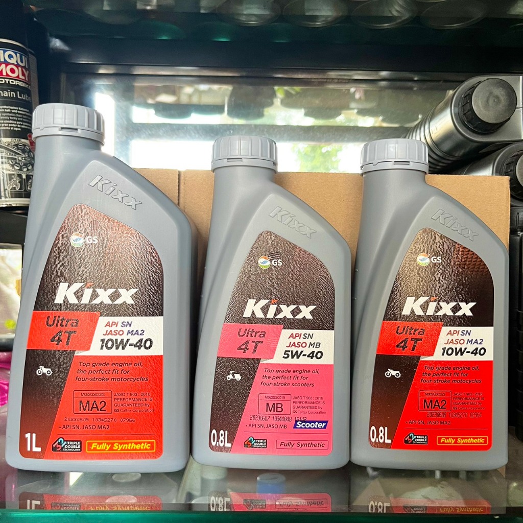 Nhớt KIXX Xe Số/ Kixx Xe Ga Tổng Hợp Hoàn Toàn 10W40/5w40 0.8L/1L