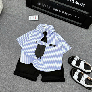 Bộ sơ mi bé trai kèm cà vạt
