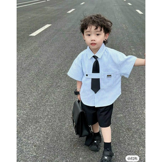 Bộ sơ mi bé trai kèm cà vạt