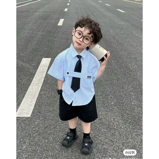 Bộ sơ mi bé trai kèm cà vạt