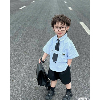 Bộ sơ mi bé trai kèm cà vạt