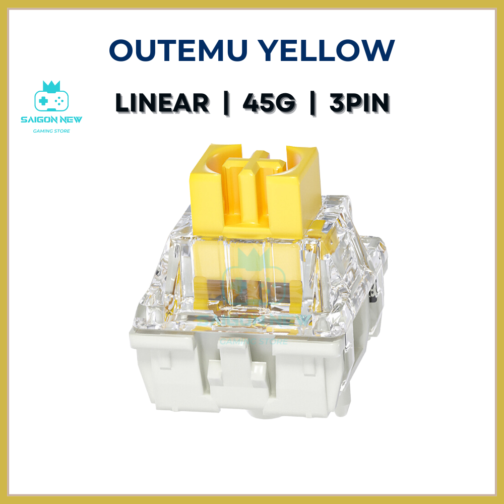 Switch lẻ thay nóng cho bàn phím cơ - Switch Outemu Yellow - Trục cơ đã được Lube sẵn - Hàng mới
