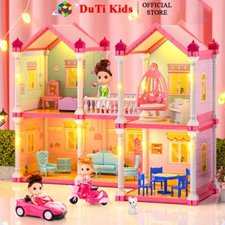Đồ chơi nhà búp bê lắp ráp, biệt thự công chúa Barbie, quà tặng sinh nhật cho bé gái
