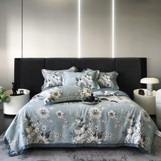 Bộ Chăn Ga Gối Lụa Thái A BEDDING siêu mềm mại thoáng mát mùa hè, set 4 Món Chăn Trần Bông Nhập Khẩu Hàng Loại 1