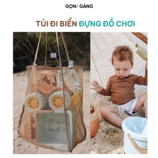 Túi đi biển đựng đồ chơi cho trẻ em túi lưới đeo vai cỡ lớn kiểu dáng thời trang Gọn Gàng
