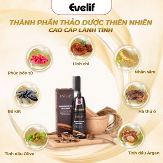 Dầu gội nhuộm tóc phủ bạc đầu nhiều màu thảo mộc tự nhiên an toàn cho sức khỏe Evelif chính hãng 200ml và 400ml