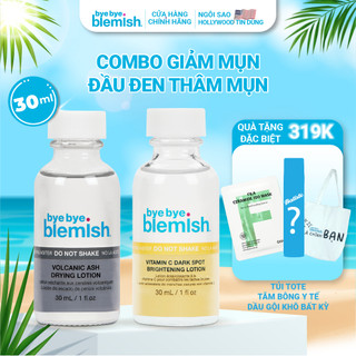 Combo Chấm mụn tro núi lửa dành cho mụn trắng, sưng đỏ và Chấm mụn Vitamin C dành cho da mụn thâm 30ml