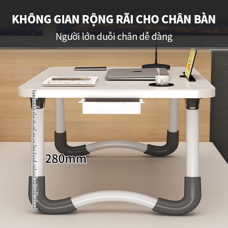 AIODIY Bàn học làm việc gấp gọn Bàn gấp máy tính xách tay Với Cup Holder Với khe cắm thẻ | BigBuy360 - bigbuy360.vn