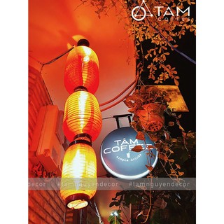 Lồng đèn dài vải đỏ trơn kiểu Nhật nhiều cỡ [Loại đẹp - Khung sắt] LDEN-VAI-04 TAN