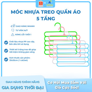 Móc phơi treo quần áo, phơi khăn 5 tầng, cao cấp, tiện lợi
