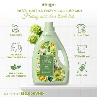 Nước giặt xả enzym sinh học cao cấp minmin care màu xanh