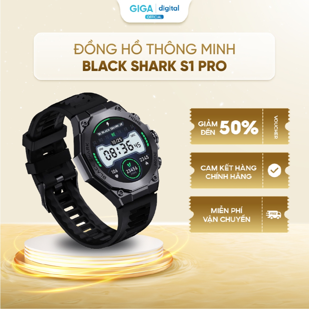 Đồng hồ thông minh Xiaomi Black Shark S1 Pro - Kết Nối Bluetooth - Hơn 100 chế độ thể thao