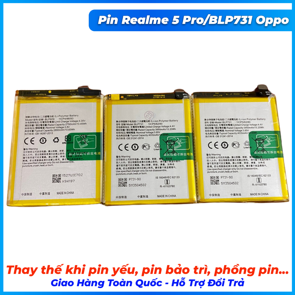 Pin oppo realme 5 pro ,BLP731,mới