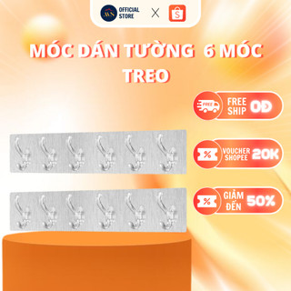 Thanh Treo Đồ Dán Tường 6 Móc Liền Mạch Trong Suốt Siêu Chắc