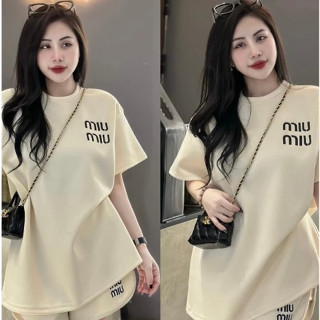 Bộ Đùi Nữ Thêu Logo Miu Miu Hàng QC 3 Màu Chất Cotton Thoáng Mát - Bộ Đồ Nữ Miu Miu Phong Cách Hot Trend