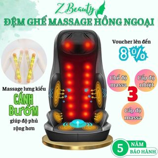 Đệm ghế massage hồng ngoại thế hệ mới, ghế mát xa lưng cổ vai gáy tiện lợi, đệm massage toàn thân