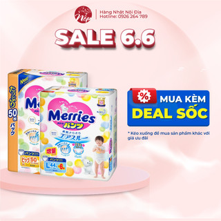   Tã bỉm Merries dán/quần nội địa Nhật NB76+6/S70+6 /M56+4/ M52+6/L44+6/XL38+6