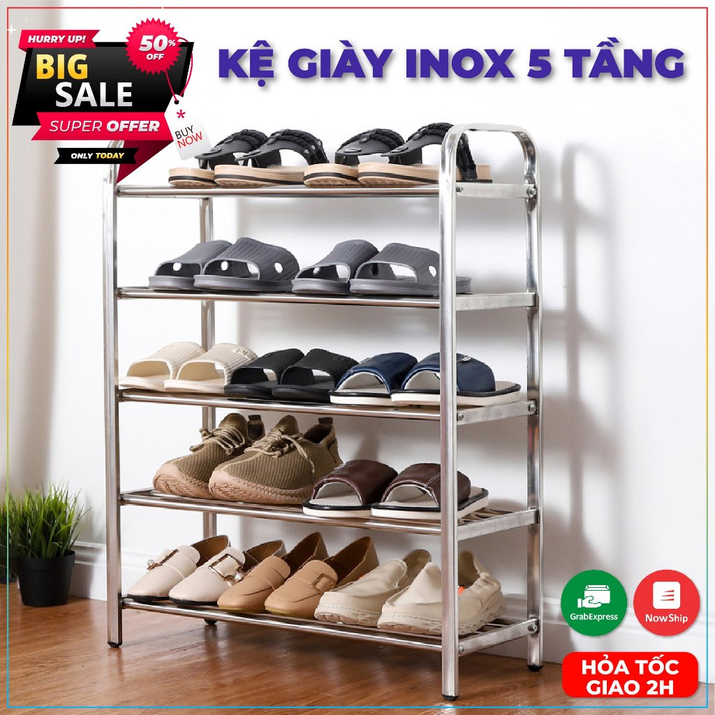 Kệ Để Giày Dép 5 Tầng Inox