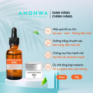   Sản phẩm dùng thử  Combo Giảm Nám Làm Đều Màu Da AHOHWA Ampoule NTG Chiết 10ml Kem Dưỡng NTG Chiết 10g 