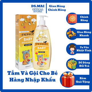 Gel Tắm Và Gội Peron Baby Cho Trẻ Sơ Sinh An Toàn Cho Bé Hàng Nhập Khẩu Nguyên Hộp Chai 500ml