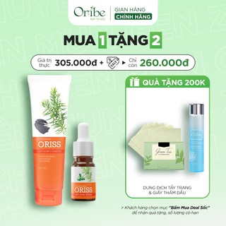 Combo ngừa mụn mờ thâm oribe- sữa rửa mặt ngừa mụn oribe 100g + serum ngăn ngừa mụn oribe 10ml