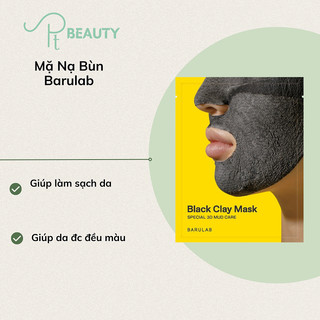 MẶT NẠ BÙN BARULAB SOLUTION BLACK CLAY MASK (Tách lẻ 1 miếng)
