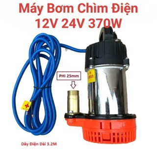Máy Bơm Chìm Ác Quy 12V  24V 370W Siêu Khỏe, Cánh Inox 304 Mẫu Mới - Bơm Tưới Tiêu