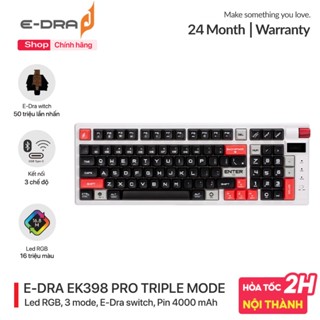 Bàn phím máy tính gaming không dây E-Dra EK398 PRO Blue/ Brown/ Red Switch - Hàng Chính hãng