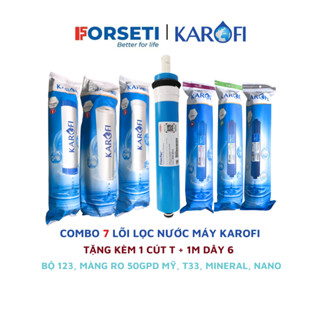 Combo 7 lõi lọc nước Karofi chính hãng dùng cho các máy lọc nước 7 cấp (123 RO50 T33, Min, Nano)