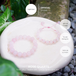 Vòng tay chuỗi hạt ROSE QUARTZ, tình yêu, chữa lành cảm xúc