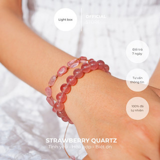  Vòng tay chuỗi hạt STRAWBERRY QUARTZ, tình yêu, may mắn, bình an