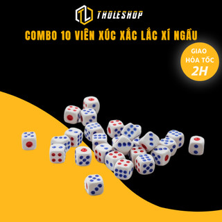 Combo 10 Viên Xí Ngầu 6 Mặt Chơi Cá Ngựa Tiện Lợi Tholeshop 8579