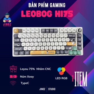 Bàn phím cơ Leobog Hi75 full mod sẵn, kết nối dây type-c led RGB layout 75% có núm xoay - Jinoz Gaming