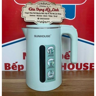 Ấm siêu tốc Sunhouse SHD1351, Công suất 1500W, Dung tích 1,8L, Cấu tạo 2 lớp inox 304 và nhựa chống nóng, BH 12 tháng