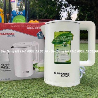 Ấm siêu tốc Sunhouse Mama SHD1386W, Công suất 1800W, Dung tích 1.7L, Chất liệu inox 304 và nhựa chống nóng, BH 24 tháng