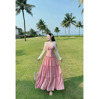 Đầm voan xoè TRIPBLE T DRESS đi biển siêu xinh - Free size