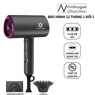 Máy sấy tóc gấp gọn yohiiso, máy sấy tóc 2 chiều gấp gọn công suất lớn 1800w bảo vệ tóc