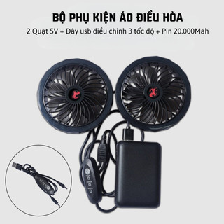 Phụ Kiện Quạt Áo Điều Hoà 5v Dùng Cho Sạc Dự Phòng - Quạt Áo Điều Hòa - Quạt Điện USB Áo Làm Mát Điều Hòa 3 Tốc Độ