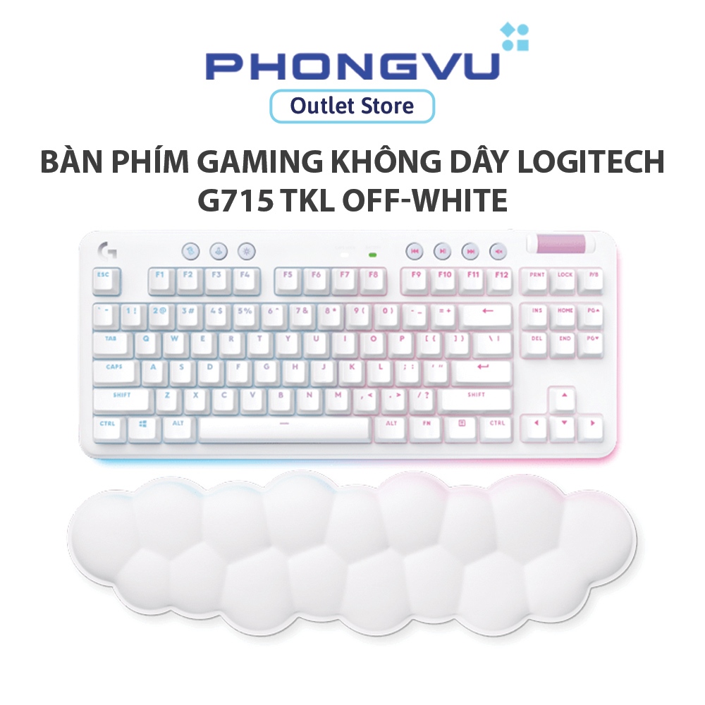 Bàn phím gaming không dây Logitech G715 TKL Off-white Linear Aurora Collection (920-010693) - Bảo hà