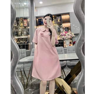 Váy tay bồng cổ sen hoa ngực sm