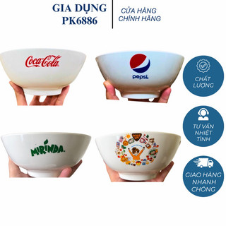 Set 10 Tô sứ cao cấp giá rẻ COCA COLA hàng loại 1 size miệng 18cm, tô siêu dày đáy cao sứ cao cấp