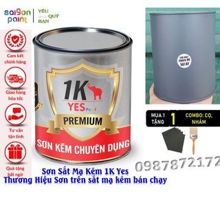 [Tặng Kèm Cọ, Nhám] Sơn Sắt Mạ Kẽm Chuyên Dụng Cao Cấp 1K Yes [ Bền Bỉ, Siêu Bám, Nhanh Khô ] Sơn Giả Gỗ Trên Sắt Mạ Kẽm