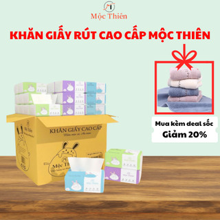 Giấy ăn rút thùng 30 gói thương hiệu Mộc Thiên hàng cao cấp 300 tờ 4 lớp siêu dai