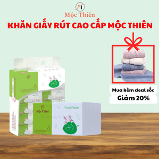 Bịch 8 gói lớn giấy lụa khăn giấy ăn rút Mộc Thiên  420 tờ 4 lớp siêu dai, tiện lợi